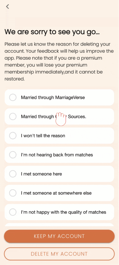 Step 3: Select a Reason